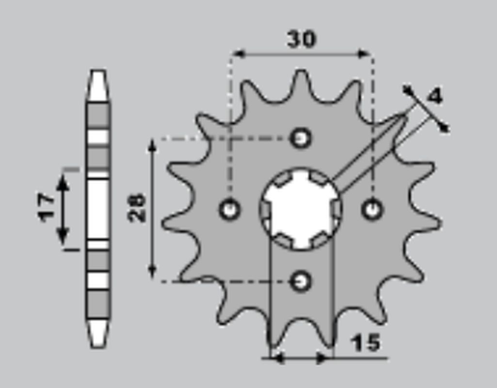 PBR řetězové kolo přední 255 13 18NC NSR 50 (89-93) (řetěz 420) (MADE IN ITALY)